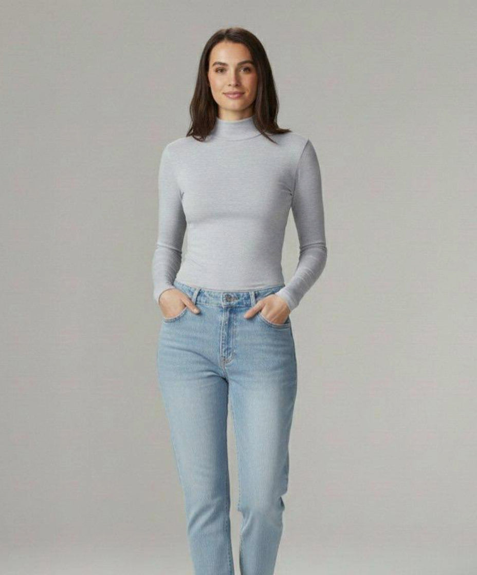 Long Sleeve High Neck Basic Top