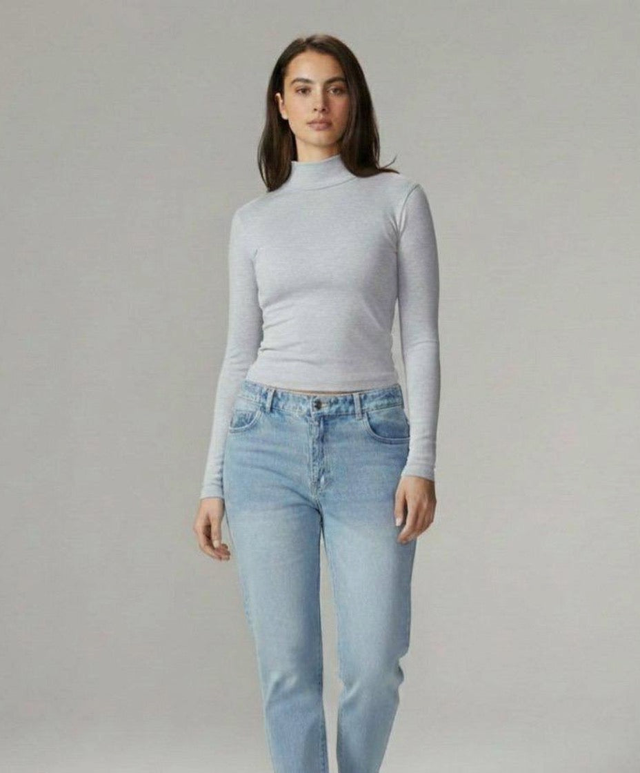 Long Sleeve High Neck Basic Top