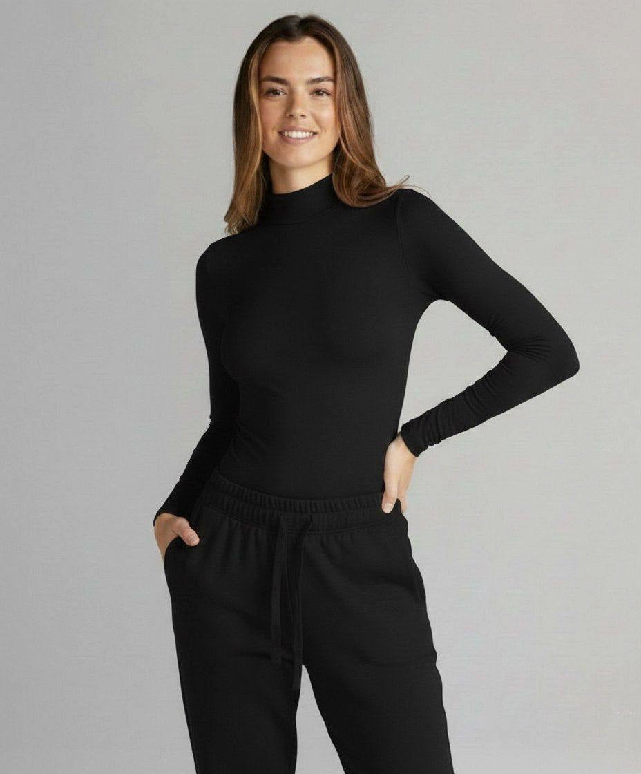 Long Sleeve High Neck Basic Top